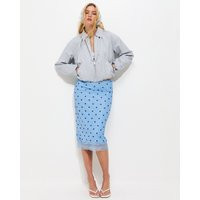 Women's Light Blue Polka Dot Lace Trim Mesh Midi Skirt New Look | New Look (UK)
