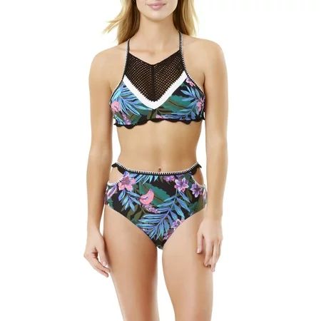 Women's Elevated Midnight Bloom Bikini Top | Walmart (US)