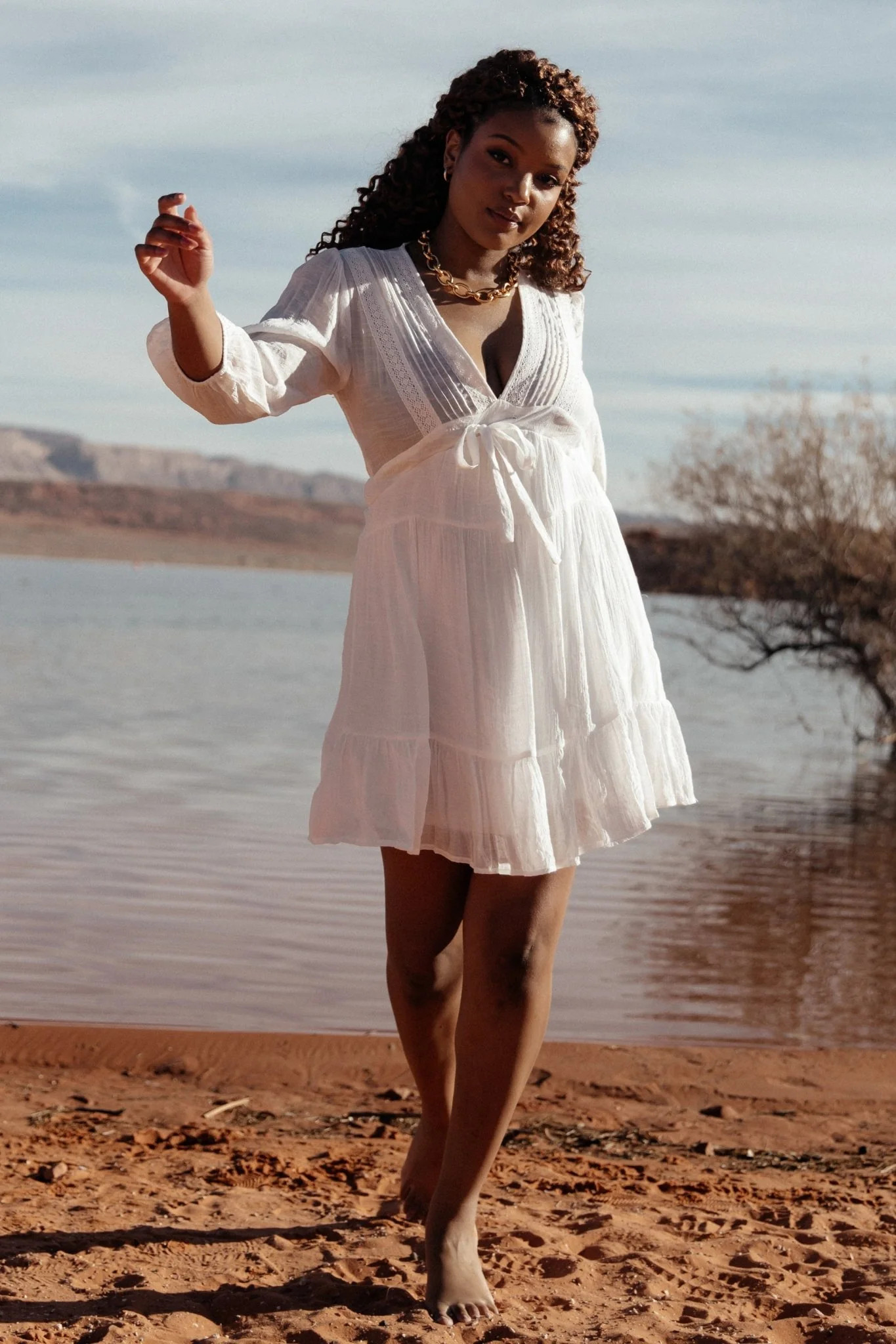 Amelia Boho Mini Dress | Off White | Baltic Born