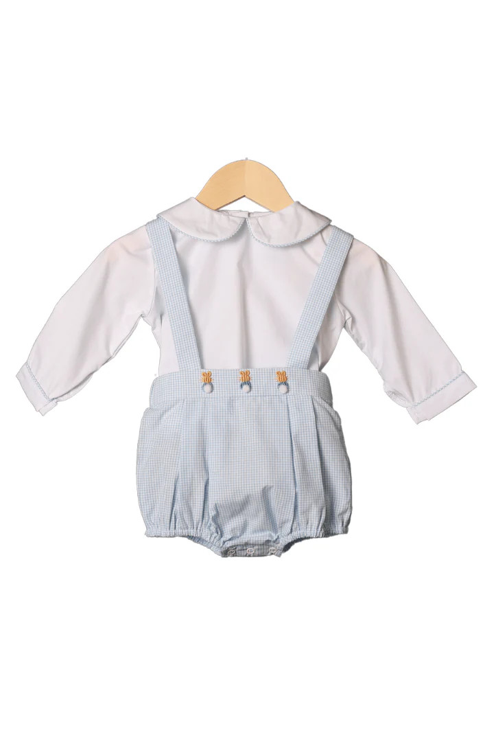 Bullion Bunny Blue Gingham Bubble | The Smocked Flamingo