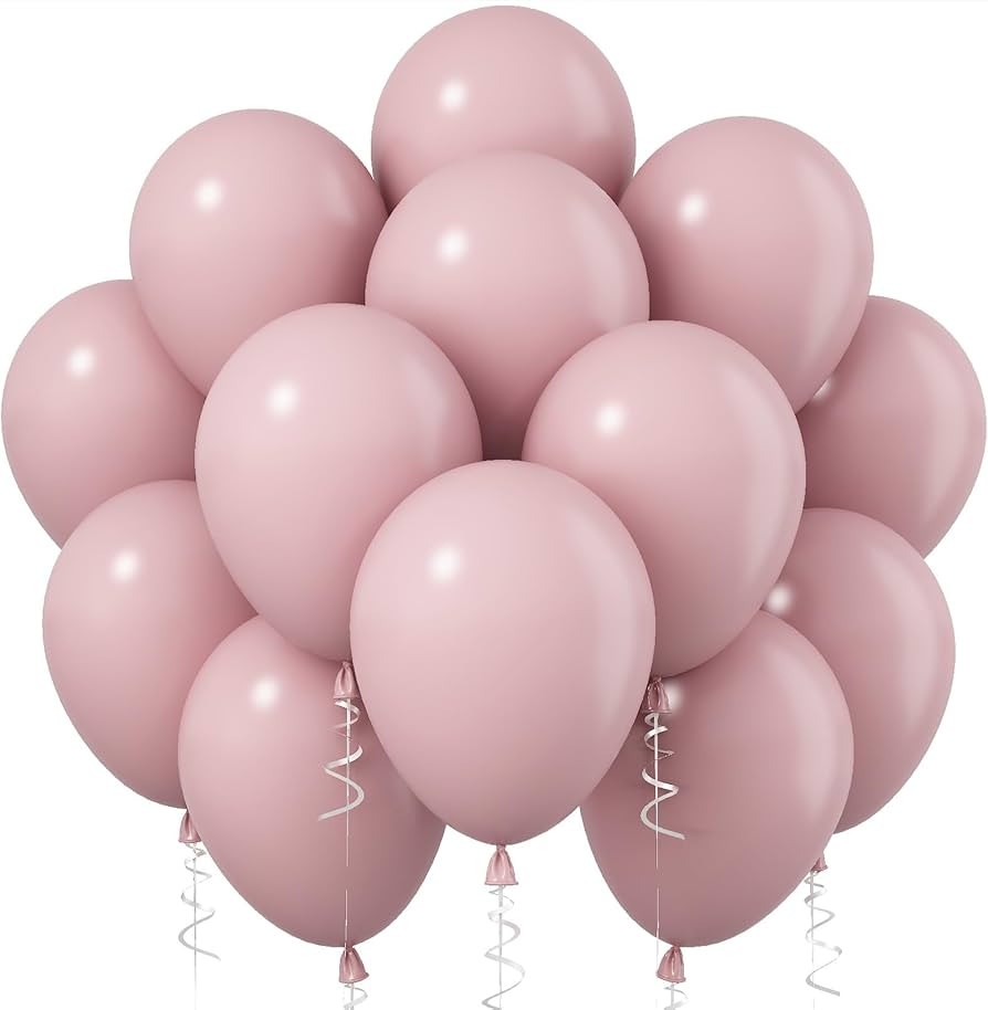 Pink Balloons, 12 Inch 30 Pcs Boho Blush Pink Party Balloon Dusty Rose Nude Pink Balloons Retro V... | Amazon (US)