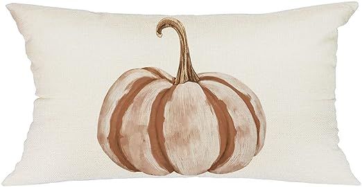 GEEORY Fall Pillow Cover 12x20 inch Watercolor Pumpkin Farmhouse Lumbar Throw Pillow Cover for Au... | Amazon (US)