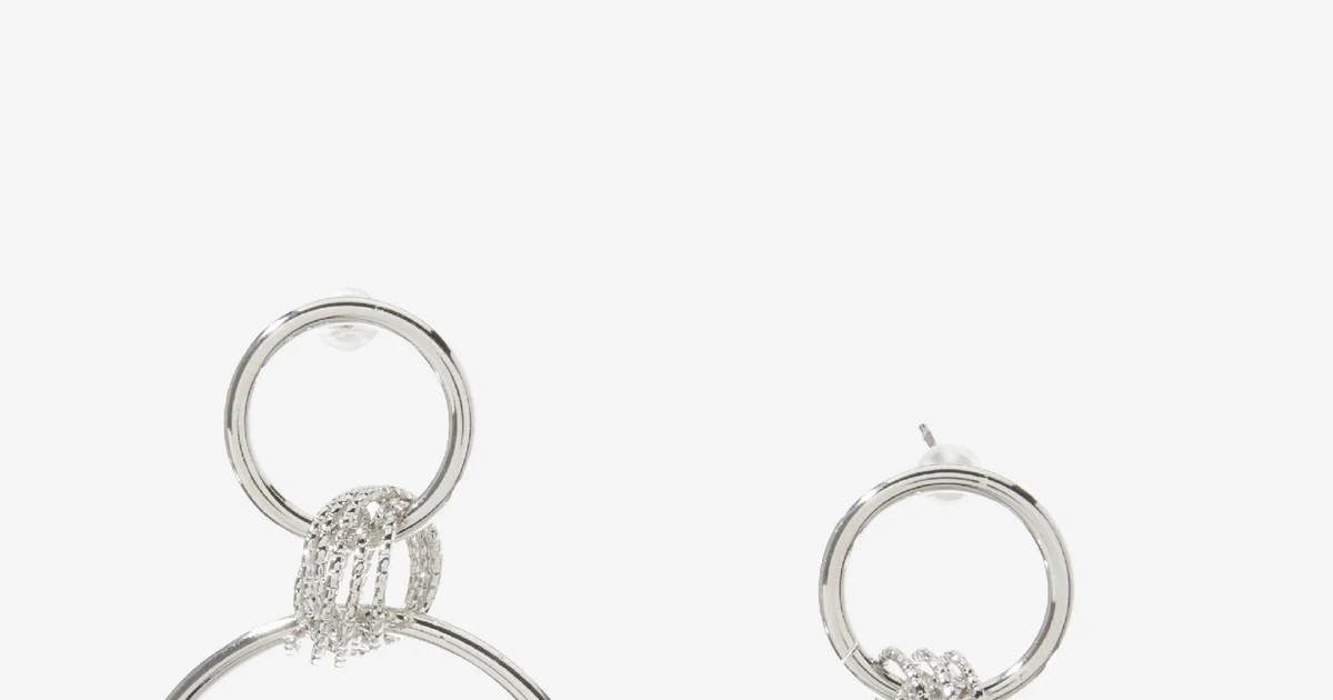 Hoop Drop Earring - Silver | Boston Proper | Boston Proper