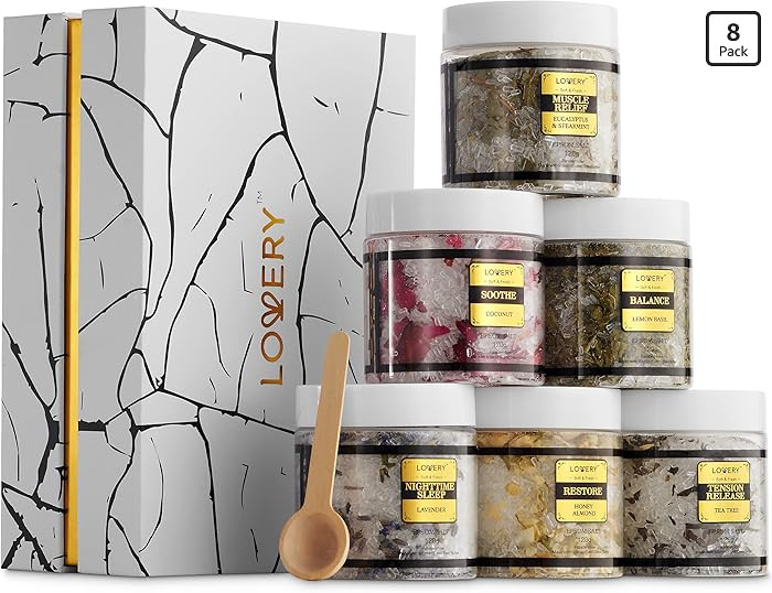 Mothers Day Gifts for Mom, Epsom Bath Salts Gift Basket Set, Self Care Salt with Essential Oil, G... | Amazon (US)