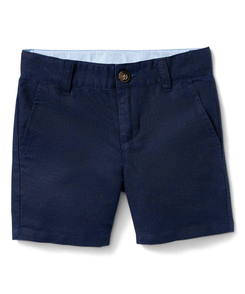 Janie and Jack Boys' Casual Shorts - Navy Linen Shorts - Toddler | Zulily