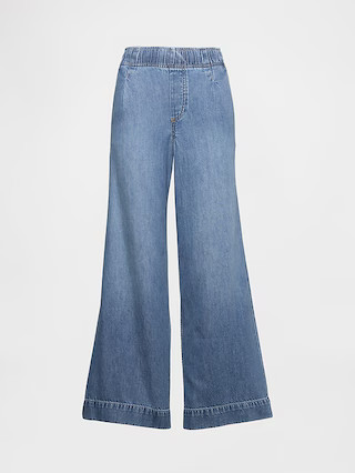 Mid Rise UltraSoft Pleated Easy Baggy Jeans | Gap (US)