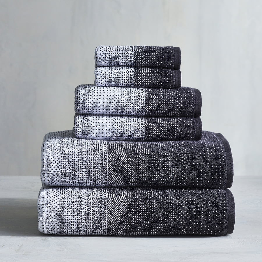 Better Homes & Gardens Signature Soft Heathered 6 Piece Towel Set, Gray Shadow | Walmart (US)