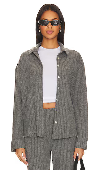 Sweater Rib Shirt in Charcoal Grey | Revolve Clothing (Global)
