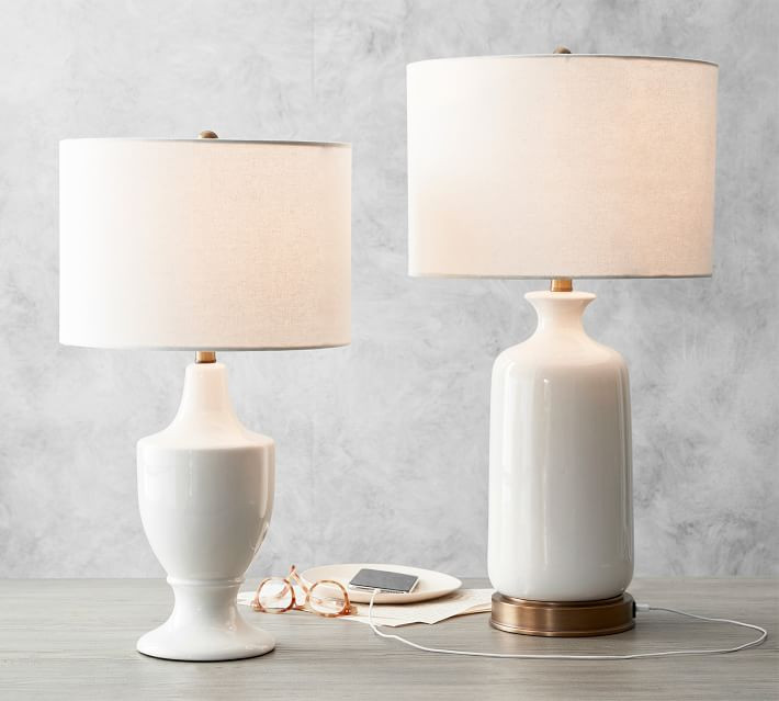 Emilie USB Ceramic Table Lamp | Pottery Barn (US)