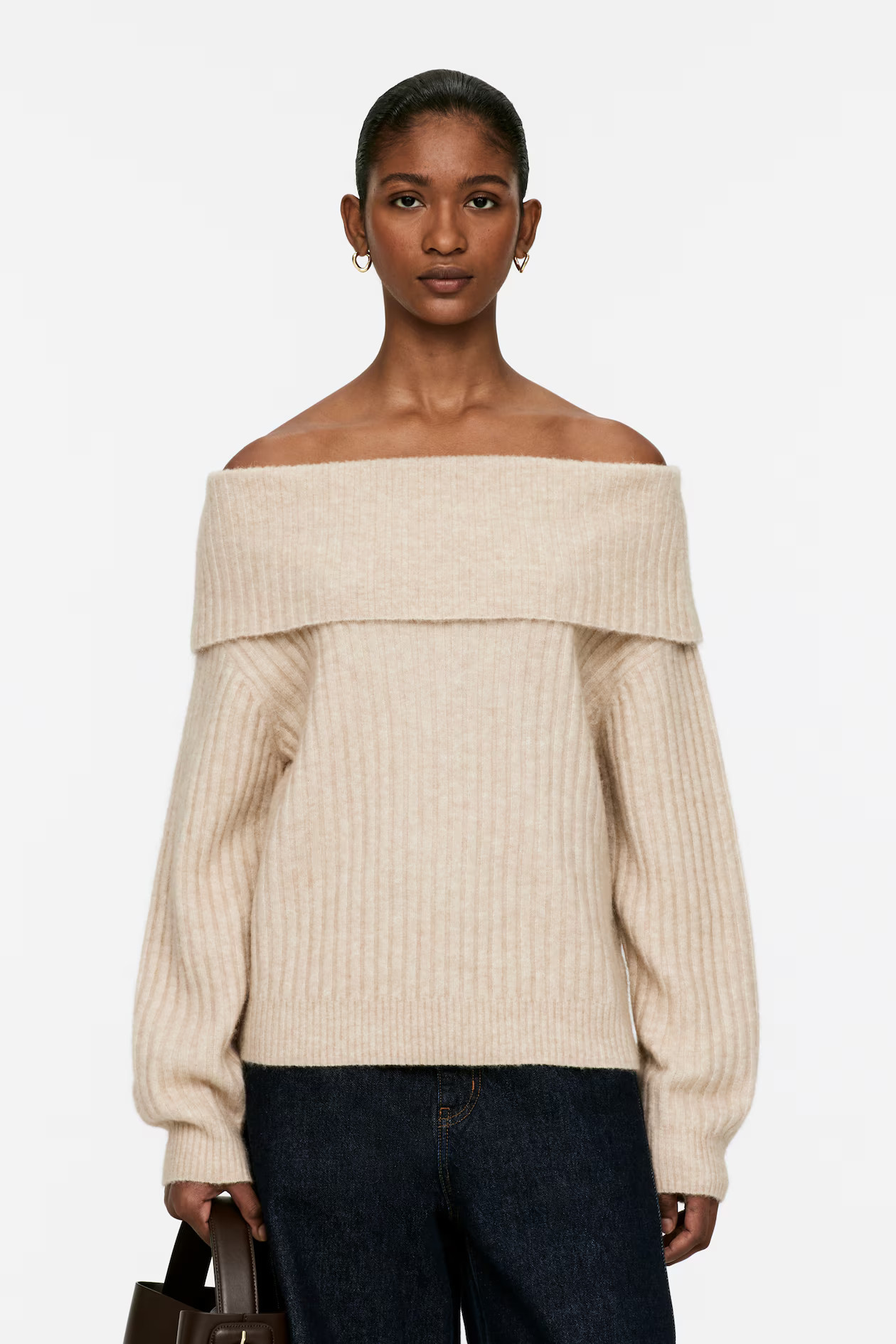 Off-Shoulder Rib Jumper | H&M (UK, MY, IN, SG, PH, TW, HK)