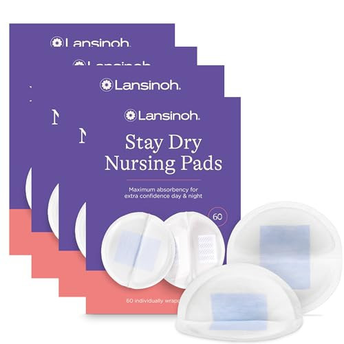 Lansinoh Stay Dry Disposable Nursing Pads, Soft and Super Absorbent Breast Pads, Breastfeeding Essentials for Moms, 240 Count | Amazon (US)