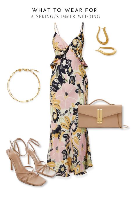 Spring summer wedding guest outfit ideas 🫶 styling a long floral dress with beige & gold accessories ✨

#LTKstyletip #LTKSeasonal #LTKwedding