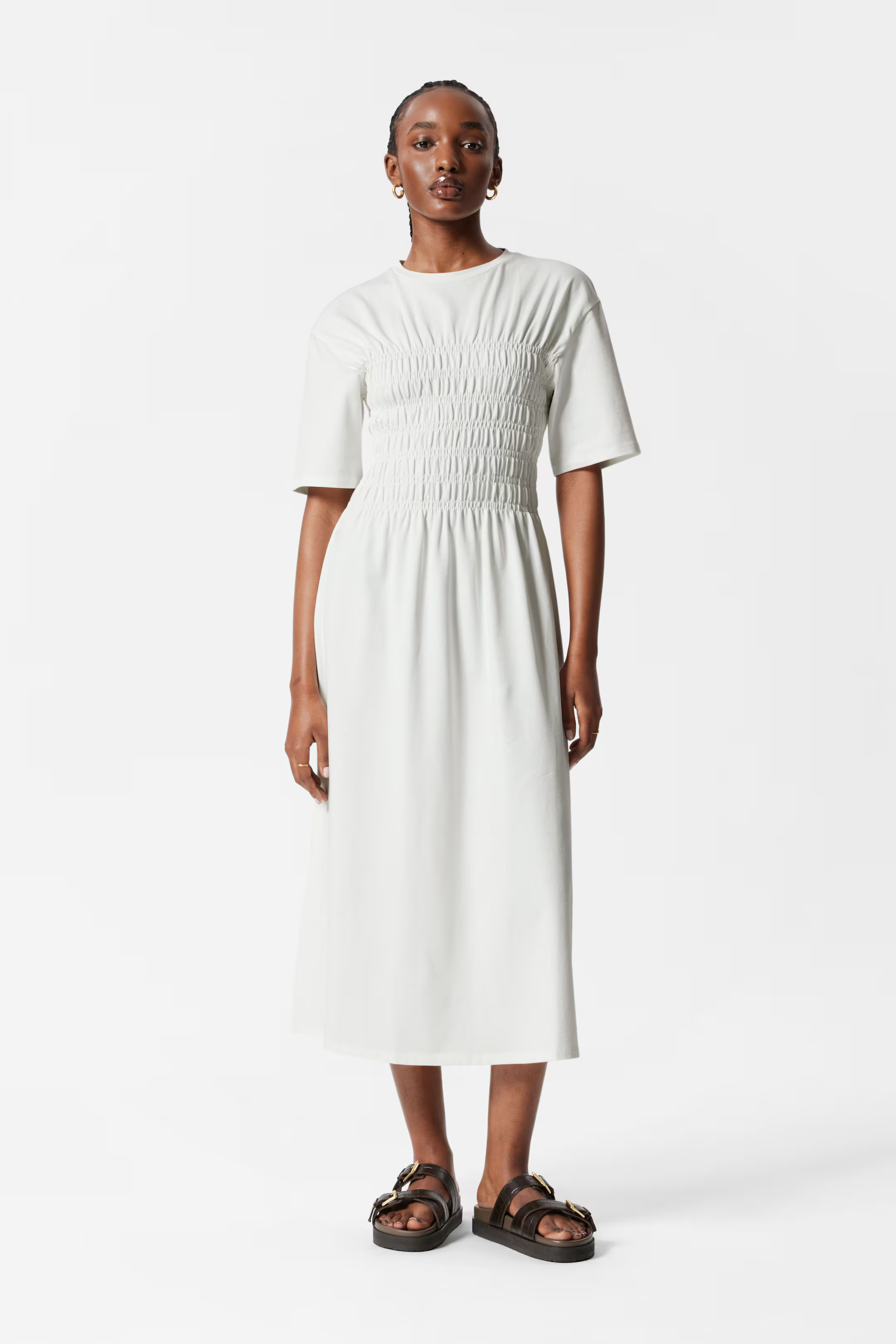 Smocked Midi Dress | H&M (UK, MY, IN, SG, PH, TW, HK)
