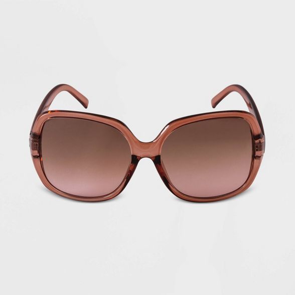 Women's Crystal Oversized Sunglasses - A New Day™ Brown | Target