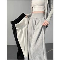 Women's gray sports high waist hanging loose slimming straight leg wide leg pants American sweatpants. | AliExpress (US)