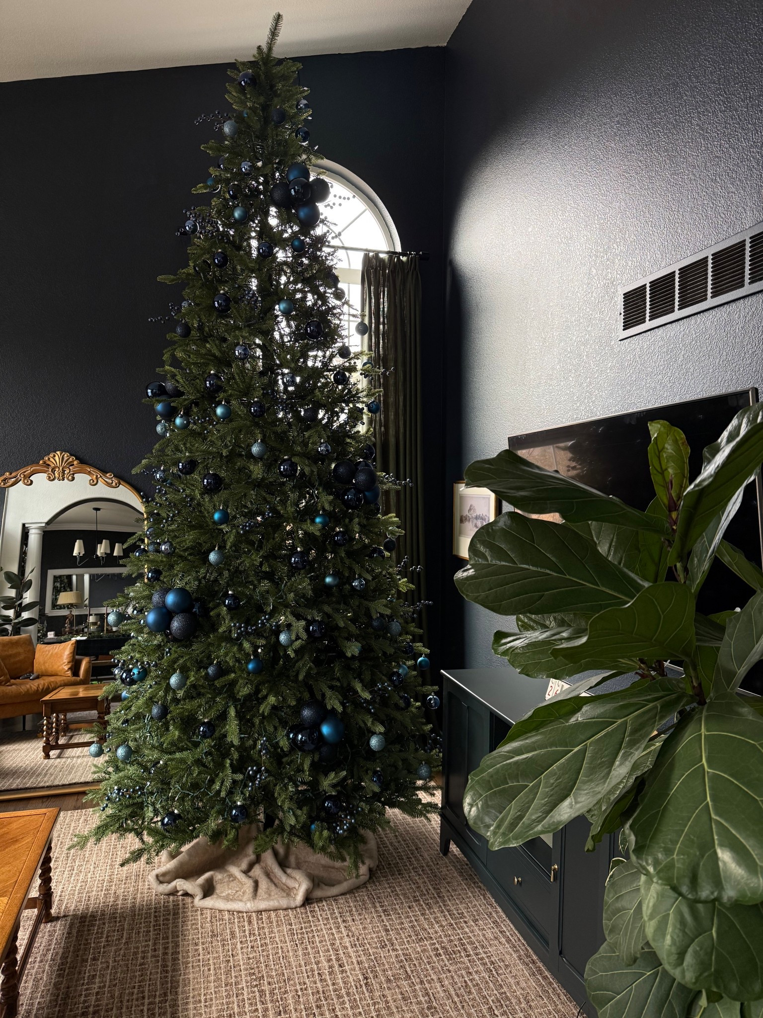Monochromatic blue 12 foot Christmas tree from king of Christmas 

#LTKHoliday #LTKHome #LTKSeasonal