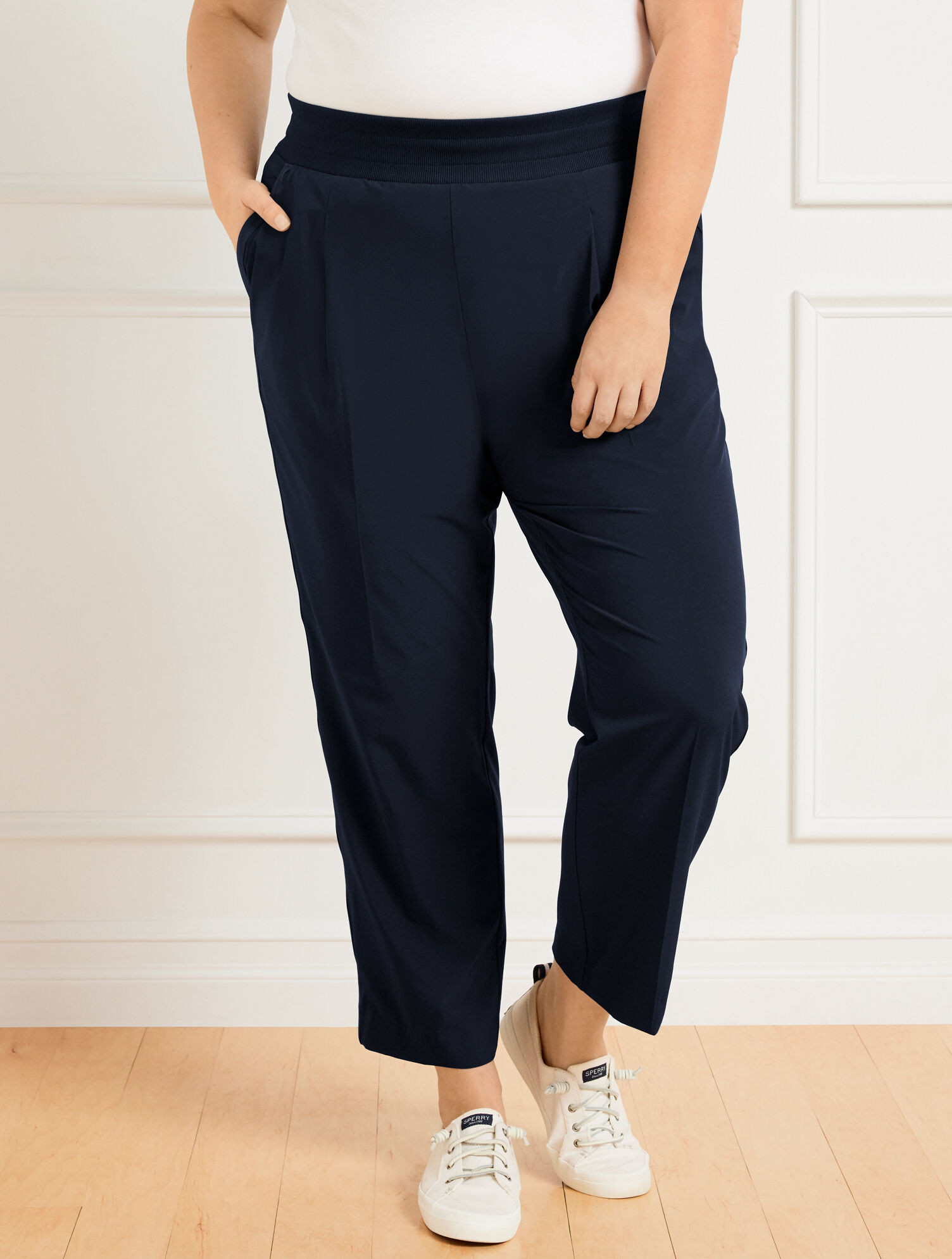 Lightweight Woven Stretch Straight Leg Pants | Talbots