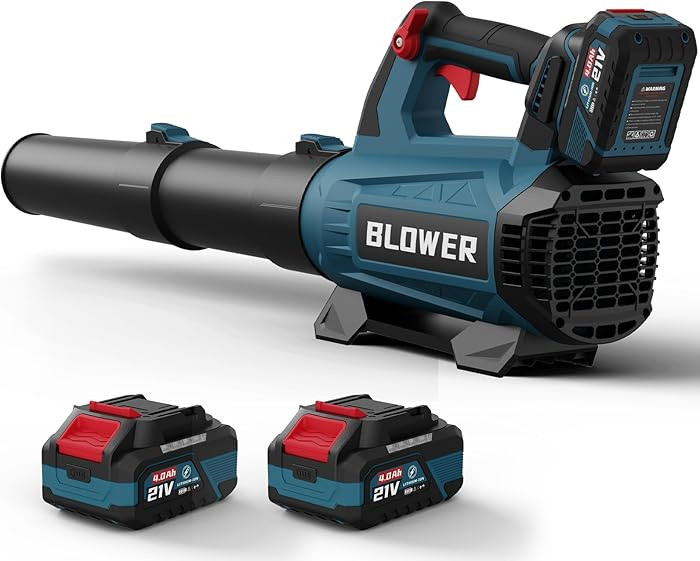 Leaf Blower Cordless - 630CFM/160MPH, 21V Powerful Electric Cordless Leaf Blower with 2 x 4.0Ah B... | Amazon (US)