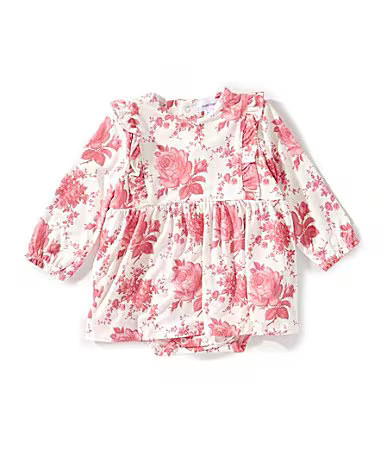 Angel Dear Baby Girls Vintage Rose Ruffle Bodysuit Dress - 3/6 Months | Dillard's