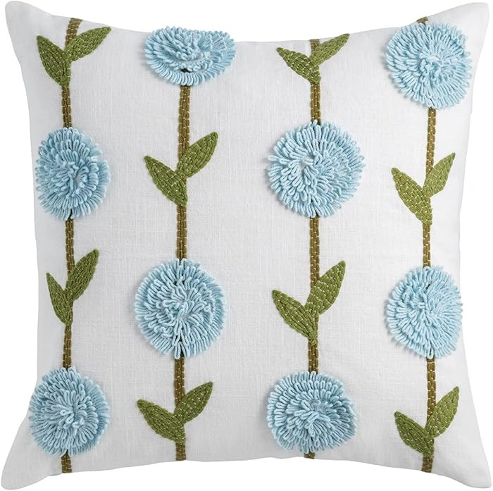 Mud Pie Front Blue Hydrangea Pillow | Amazon (US)