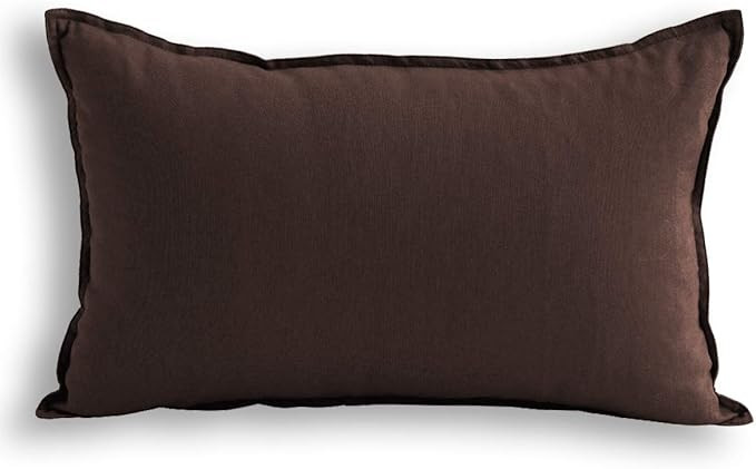Jeanerlor Cotton Linen Square Decorative Throw Pillow Case Cushion Cover with Twin Needles Stitch... | Amazon (US)