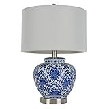 Décor Therapy TL7912 20" Ceramic Table Lamp, Blue/White Finish - - Amazon.com | Amazon (US)