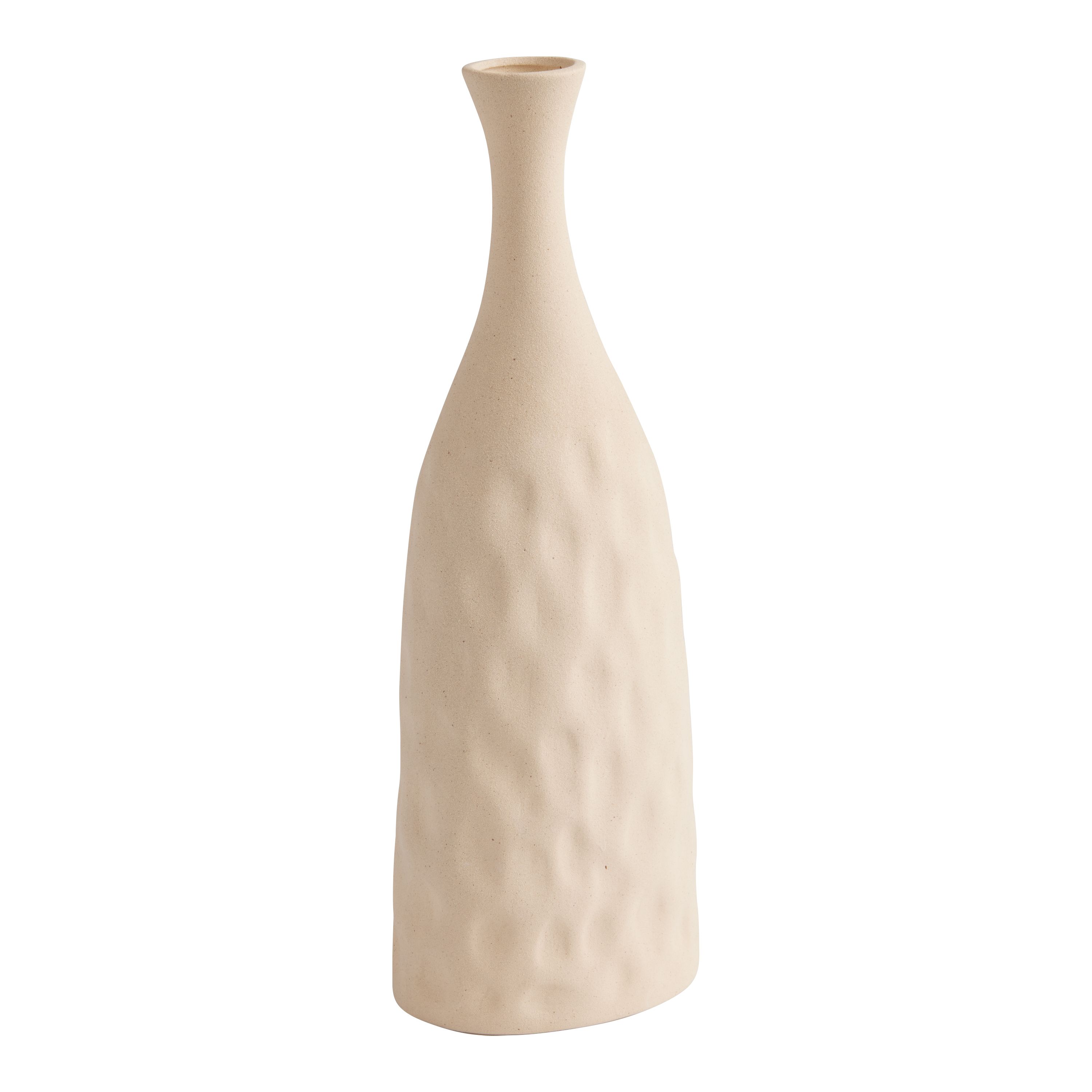 Tall Natural Textured Hammered Ceramic Vase | World Market