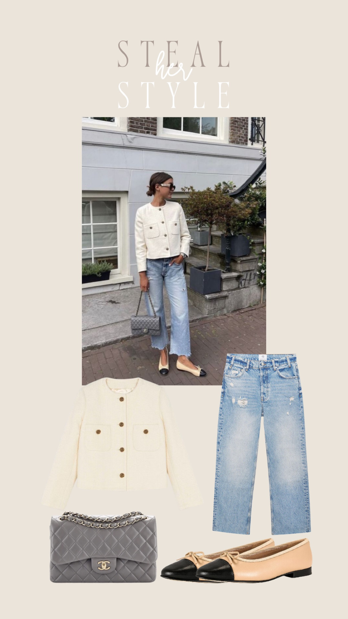 This look is a very classic and timeless one. I like that she added a slightly distressed boyfriend jean, they add just the right amount of edginess to the look.

#LTKover40 #LTKstyletip #LTKshoecrush
