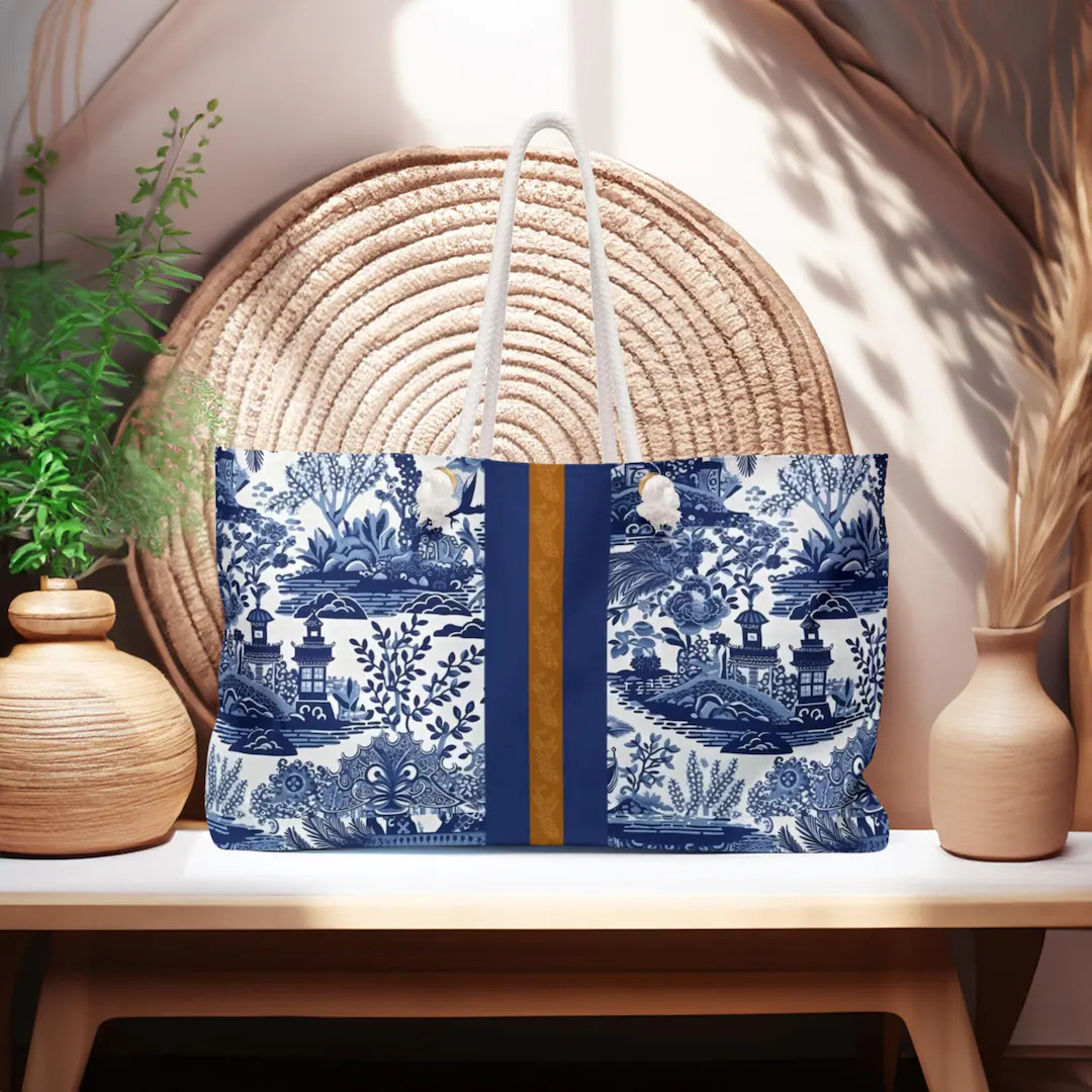 MAHJONG TOTE BAG - Mah Jonghh Carry All - Blue Mahjong Chinosoire Bag - Perfect Mahjong Party Gif... | Etsy (US)