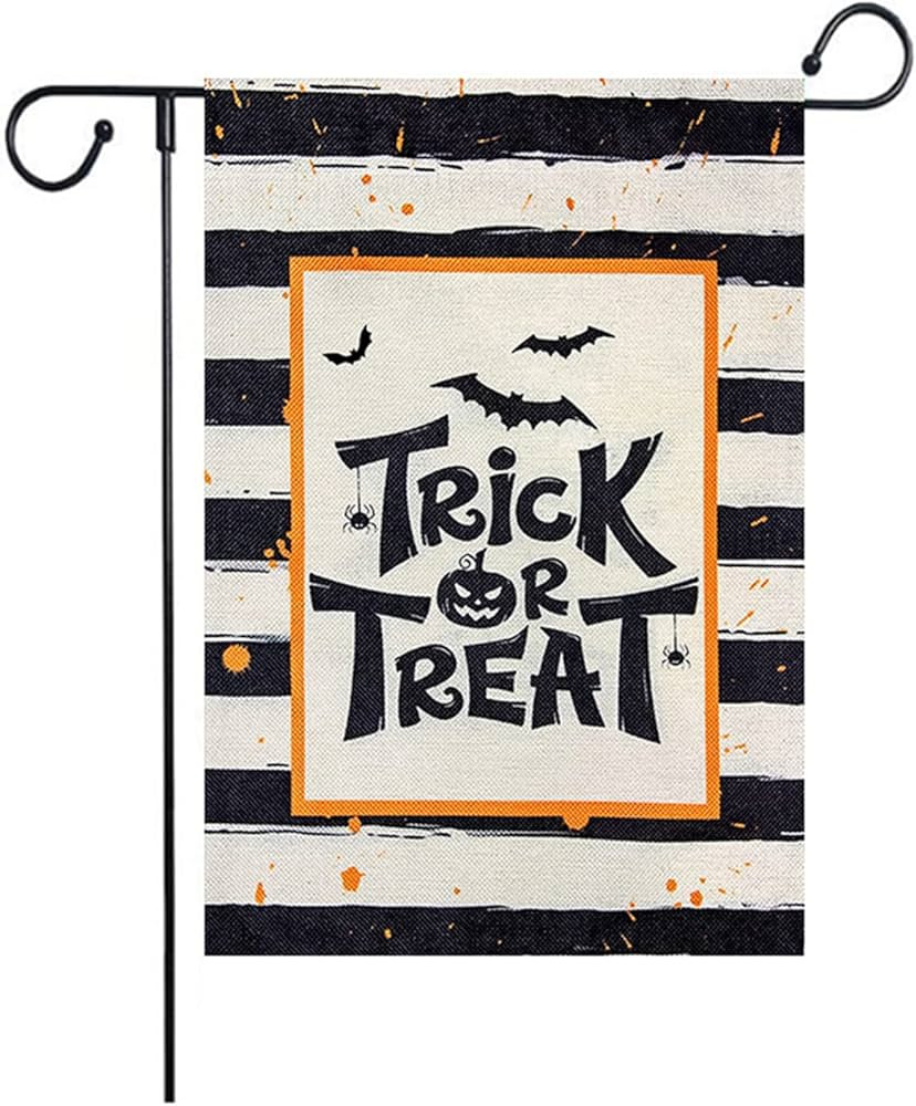 Mflagperft Halloween Garden Flag Trick or Treat Happy Halloween Garden Decorations 12 * 18 Double... | Amazon (US)