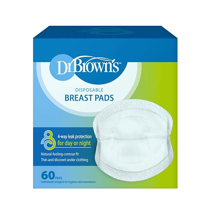 Dr. Brown's Disposable One-Use Absorbent Breast Pads for Breastfeeding and Leaking - 60pk | Amazon (US)