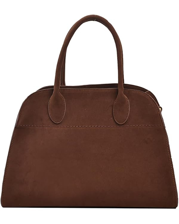 Covelin Women's Retro Suede Leather Tote Bag Ladies' Fashion Shoulder Handbag Top Handle Purse | Amazon (US)