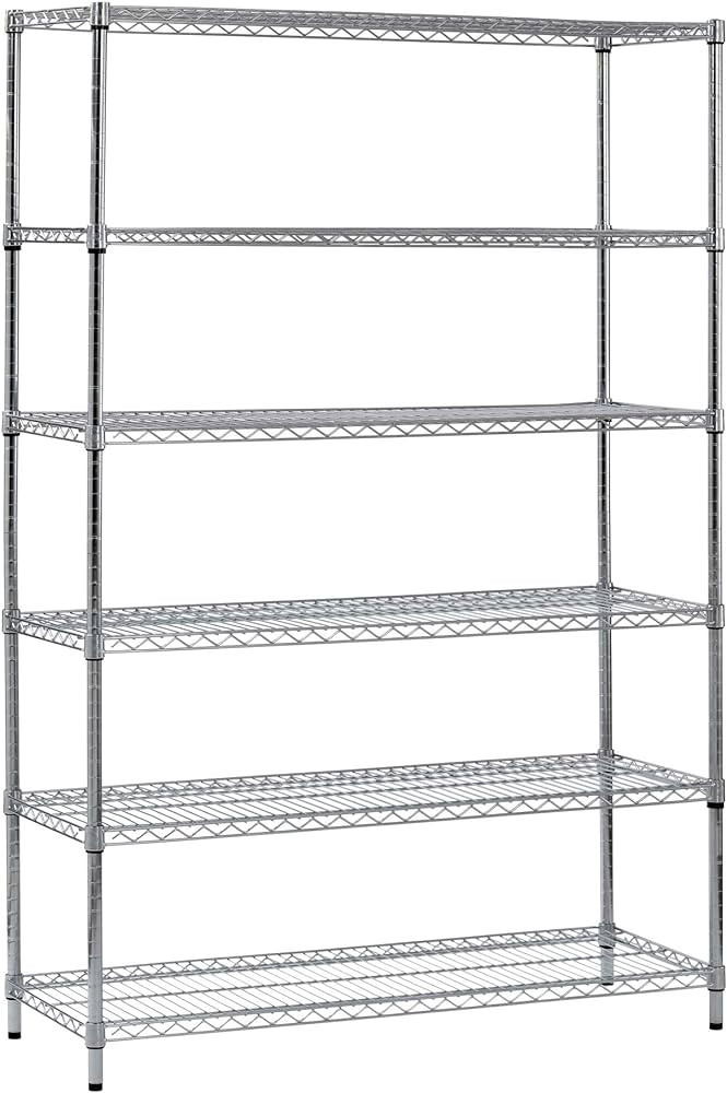 Muscle Rack WS481872-Z Steel Shelving Unit, 6 Shelf, 48" Width, 72" Height, 18" Depth, Zinc | Amazon (US)