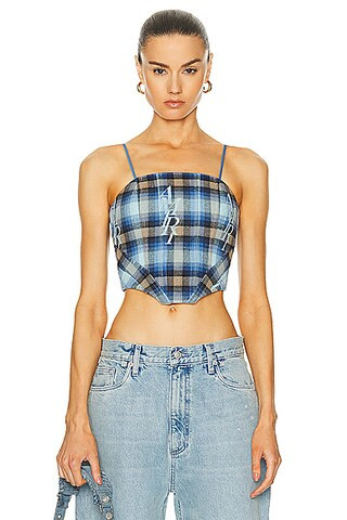Amiri Plaid Corset Top | FWRD 