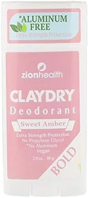 ClayDry Bold Sweet Amber Deodorant Zion Health 2.8 oz Stick | Amazon (US)