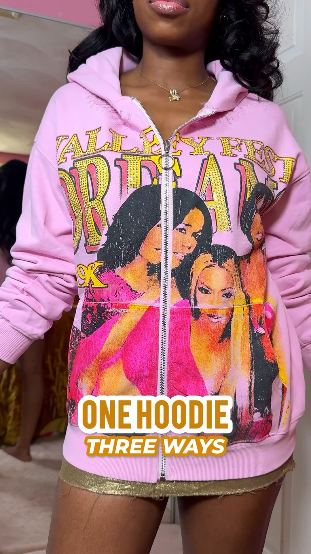 Here’s three ways I’m styling this pink Destiny’s Child hoodie (that I found on eBay) for spring! 💖

I got the hoodie in a size small, as it has a relaxed and oversized fit. I love the rhinestones on it in the distressing. It’ll look great with so many spring outfits! ￼

#LTKootd