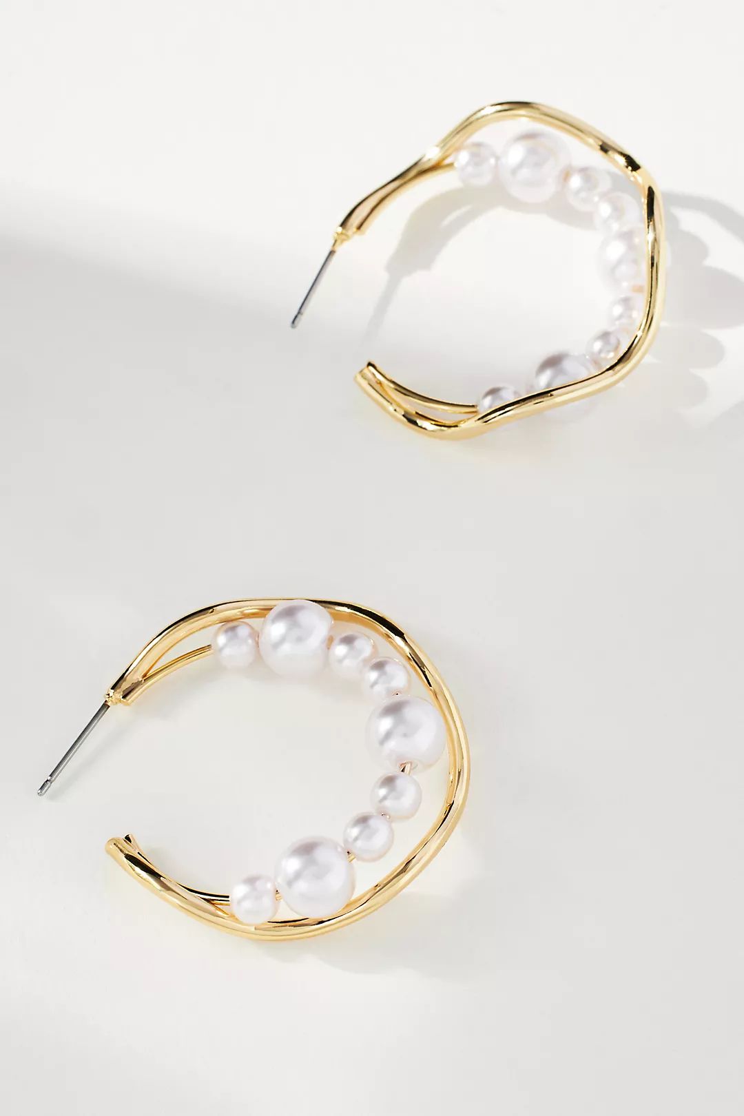 Pearl-Adorned Hoop Earrings | Anthropologie (US)