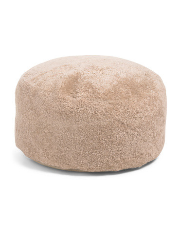 24x12 Sheepskin Shorn Curly Ottoman | TJ Maxx