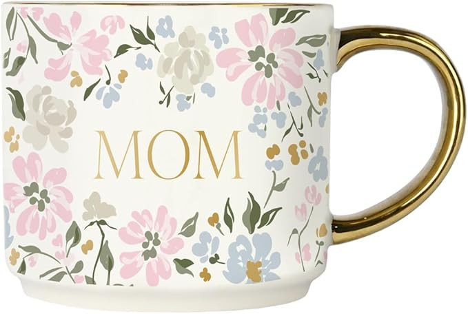 Sweet Water Decor Mug for Mom, 14oz Fine Bone China Cup with Gold Handle & Rim for Tea & Coffee D... | Amazon (US)
