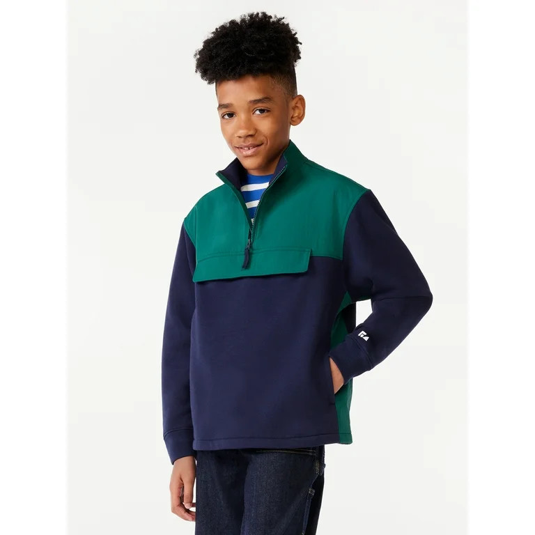 Free Assembly Boys Nylon Fleece Popover Jacket, Sizes 4-18 | Walmart (US)