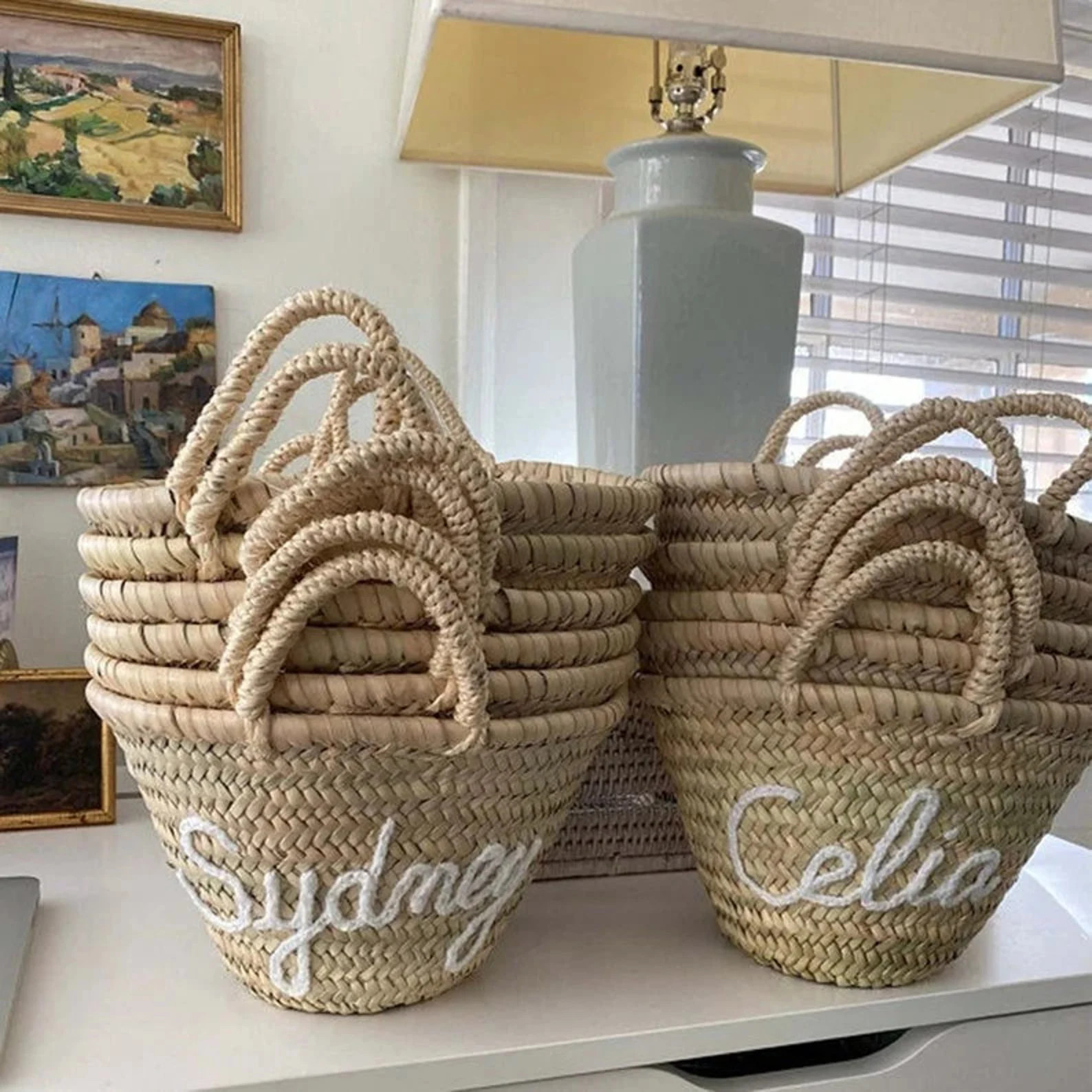 50% Off PERSONALIZED BASKET,bridal shower bags,customized straw bags,custom beach bag,straw tote,... | Etsy (US)