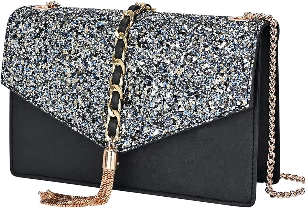 GM LIKKIE Crossbody Clutch Purse for Women, Glitter Evening Bag, Sequin  Wedding Handbag for Party