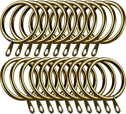 Shappy 20 Packs Metal Drapery Curtain Rings Hanging Rings for Curtains and Rods, Drape Sliding Ey... | Amazon (US)