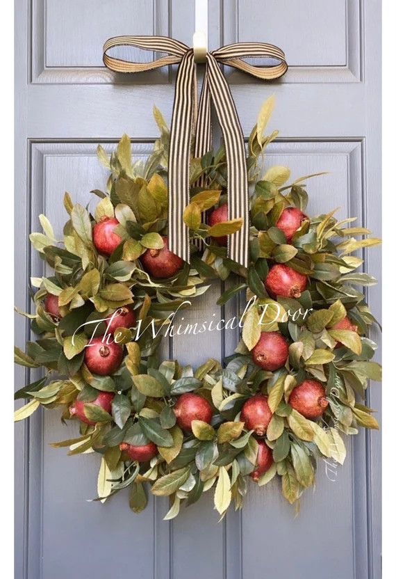 Fall Wreath  Pomegranate Wreath  Holiday Wreath  Wreath for - Etsy | Etsy (US)