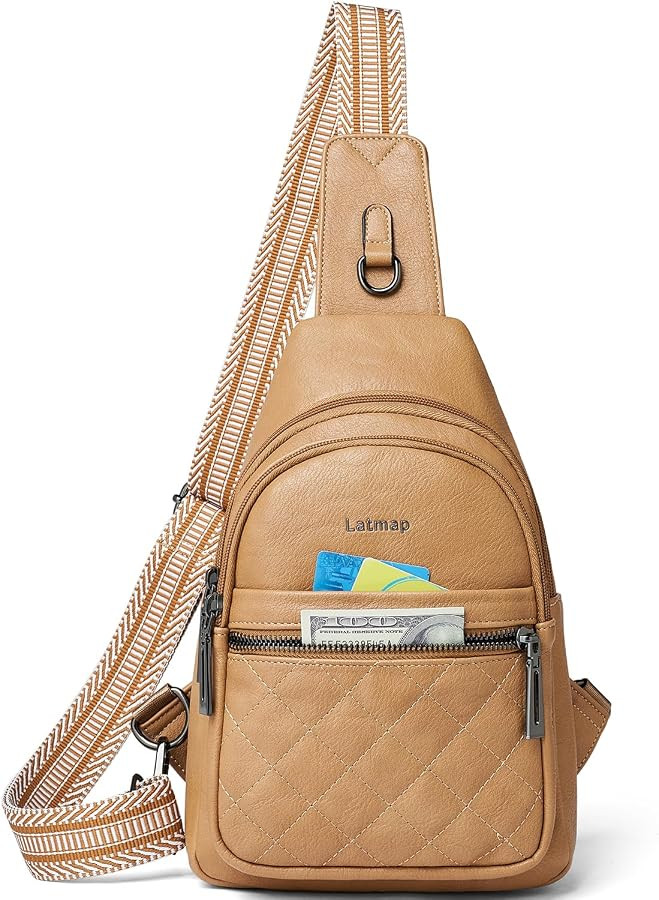 Sling Bag For Women Fanny Pack Crossbody Travel Shoulder Belt Bags Tote Backpack Purse Faux Leath... | Amazon (US)