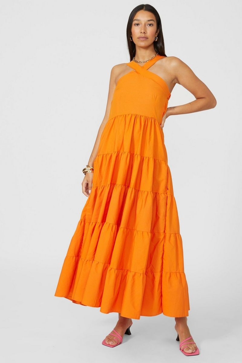 Halter Tiered Midaxi Dress | Debenhams UK