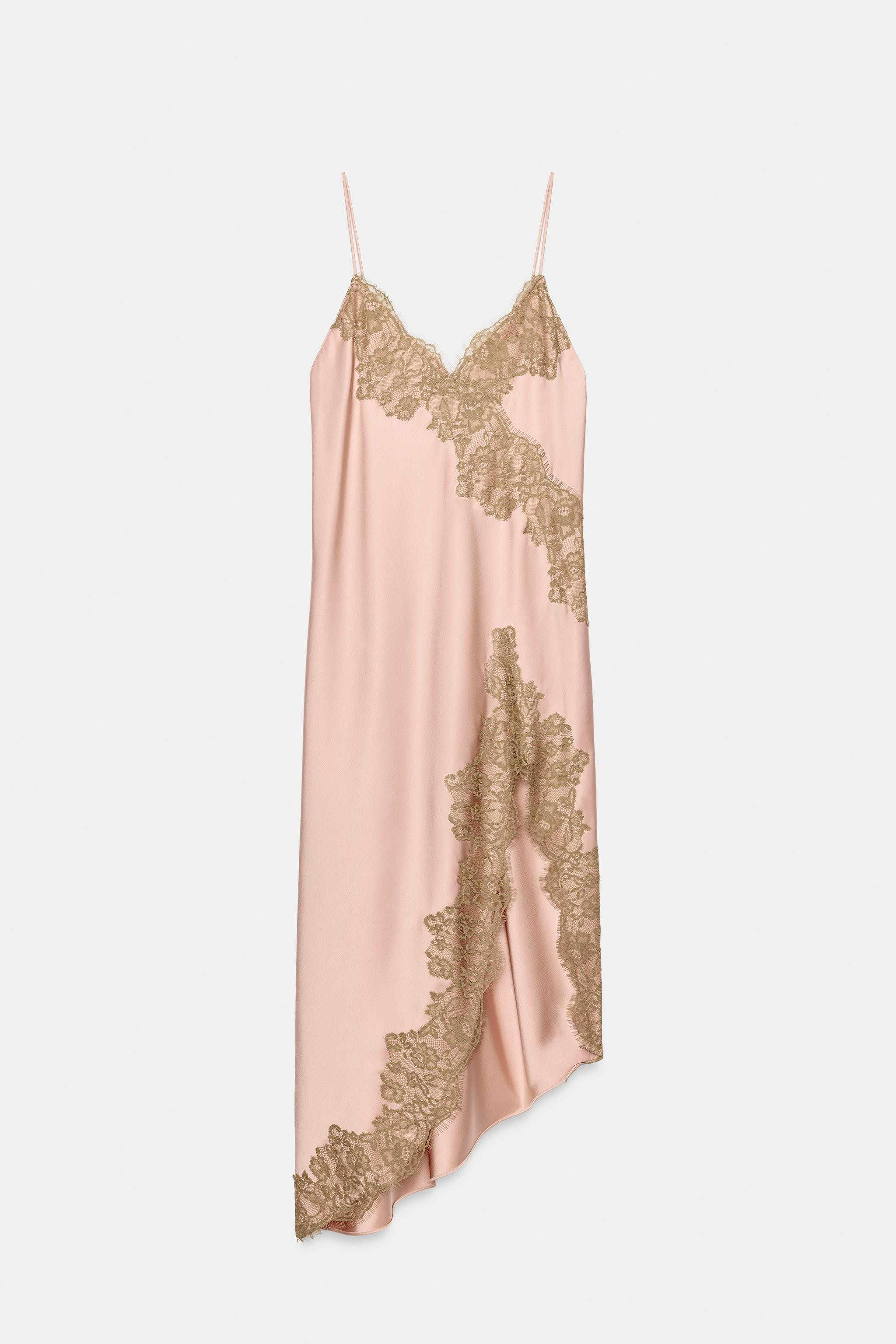 ZW COLLECTION SATIN LACE DRESS | Zara Canada