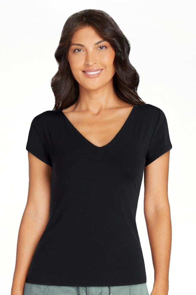 Scoop Women's and Women's Plus Ultimate Refined Contour V Neck Tee, Sizes XS-4X | Walmart (US)