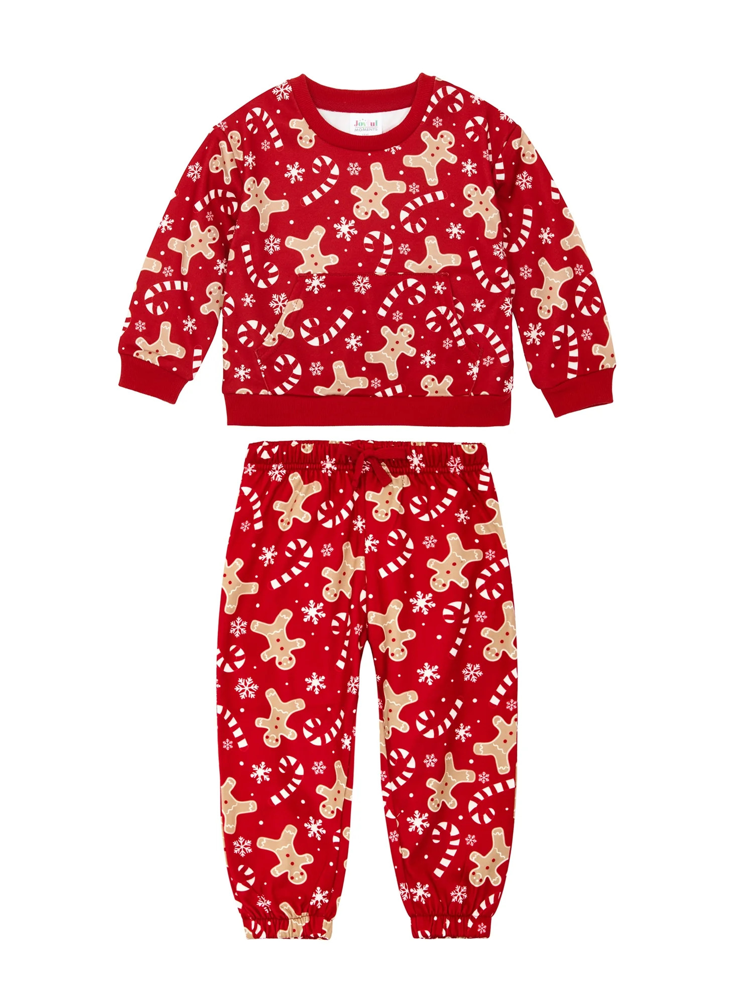 Joyful Moments Toddler Gingerbread Print Sweatshirt and Jogger, 2-Piece Set, Sizes 12M-5T | Walmart (US)