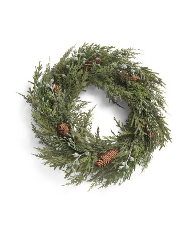 26in Real Touch Pine Wreath | TJ Maxx